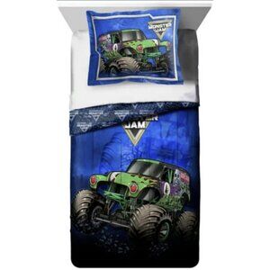 MONSTER JAM 2-Piece TWIN/FULL Reversible COMFORTER & Pillow SHAM SET Jay Franco